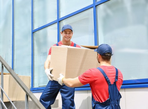 Brook Green removals van near residential properties