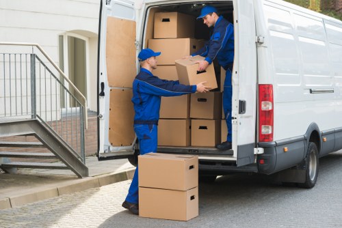 Business relocation boxes and furniture for a Brook Green move