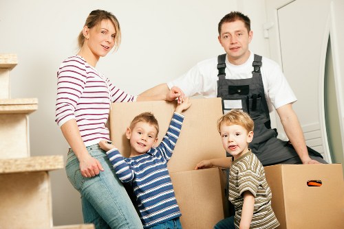 Team preparing items safely before a van move