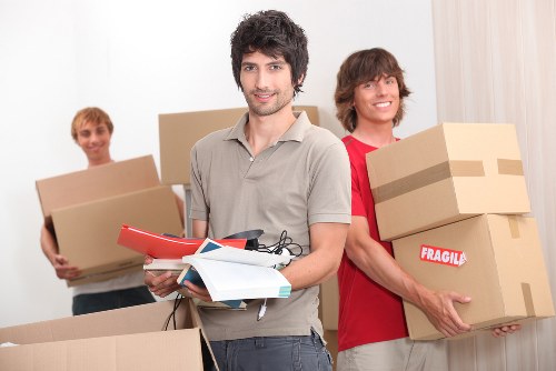 Van loading scene with careful handling and planning